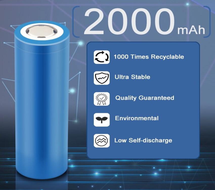 Li-ion 2000mah rechargeable battery